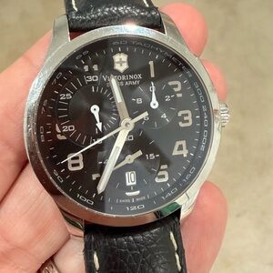Victorinox Black and Silver Chronograph Watch